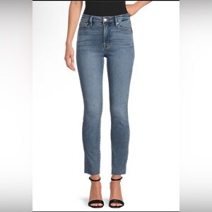 Good American Good Classic High Rise Skinny Jeans Raw Hem Size 6/28